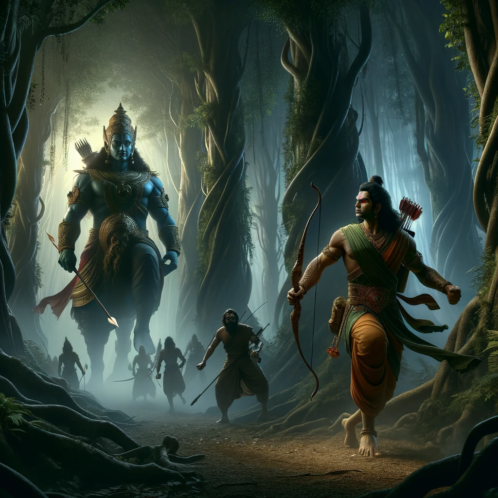 Lakshmana Sent to Destroy the Sanctuary of Nikumbila